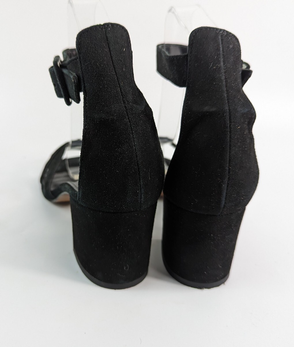 Whistles Black Suede Block Heel Ankle Strap Sandals Uk 4 Eu 37 eBay