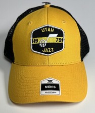Fan Favorite Baseball Cap One Size Black & Yellow Adjustable Utah Jazz SnapBack