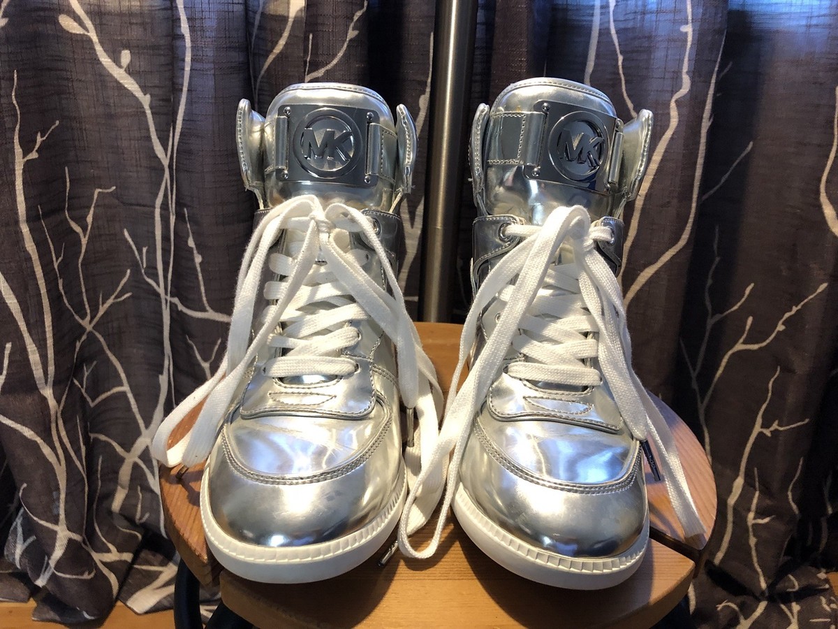 Michael Kors Metallic Silver Sporty Wedge 9M