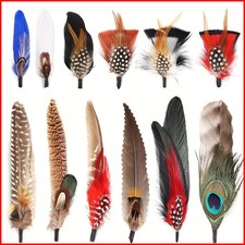 10-12 Pcs Natural Peacock Feathers Colorful Real Feathers for Fedora Cowboy Part