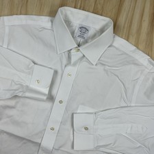 Brooks Brothers 16.5 34 Regent Supima Cotton Solid White Dress Shirt Long Sleeve