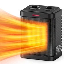 1500W Small Space Heater for Indoor Use, PTC Ceramic Space Heater with Thermo...