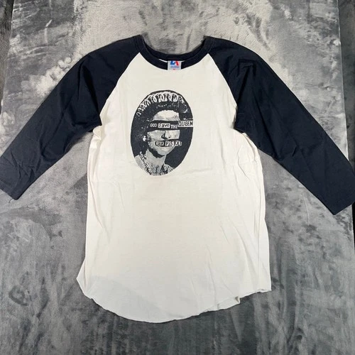 Sex Pistols Shirt Men’s M Black White God Save The Q 1980s vintage concert t-shirt, vintage, single stitch, B+ condition