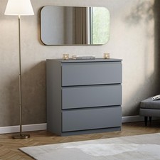 Modern Grey Chest of Drawers Bedroom Furniture Storage Bedside 2 to 8 Drawers