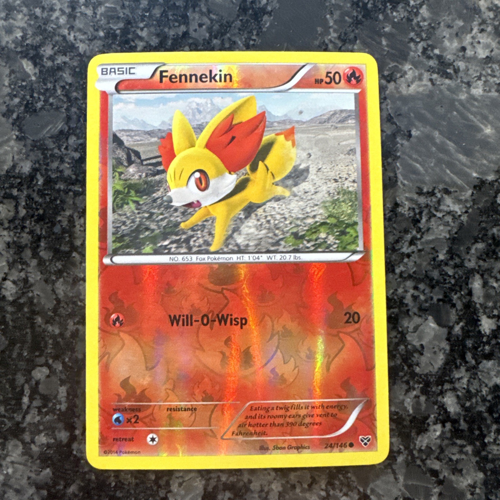 Fennekin 24/146 XY Base set Reverse Holo Common Pokemon TCG NM 2014