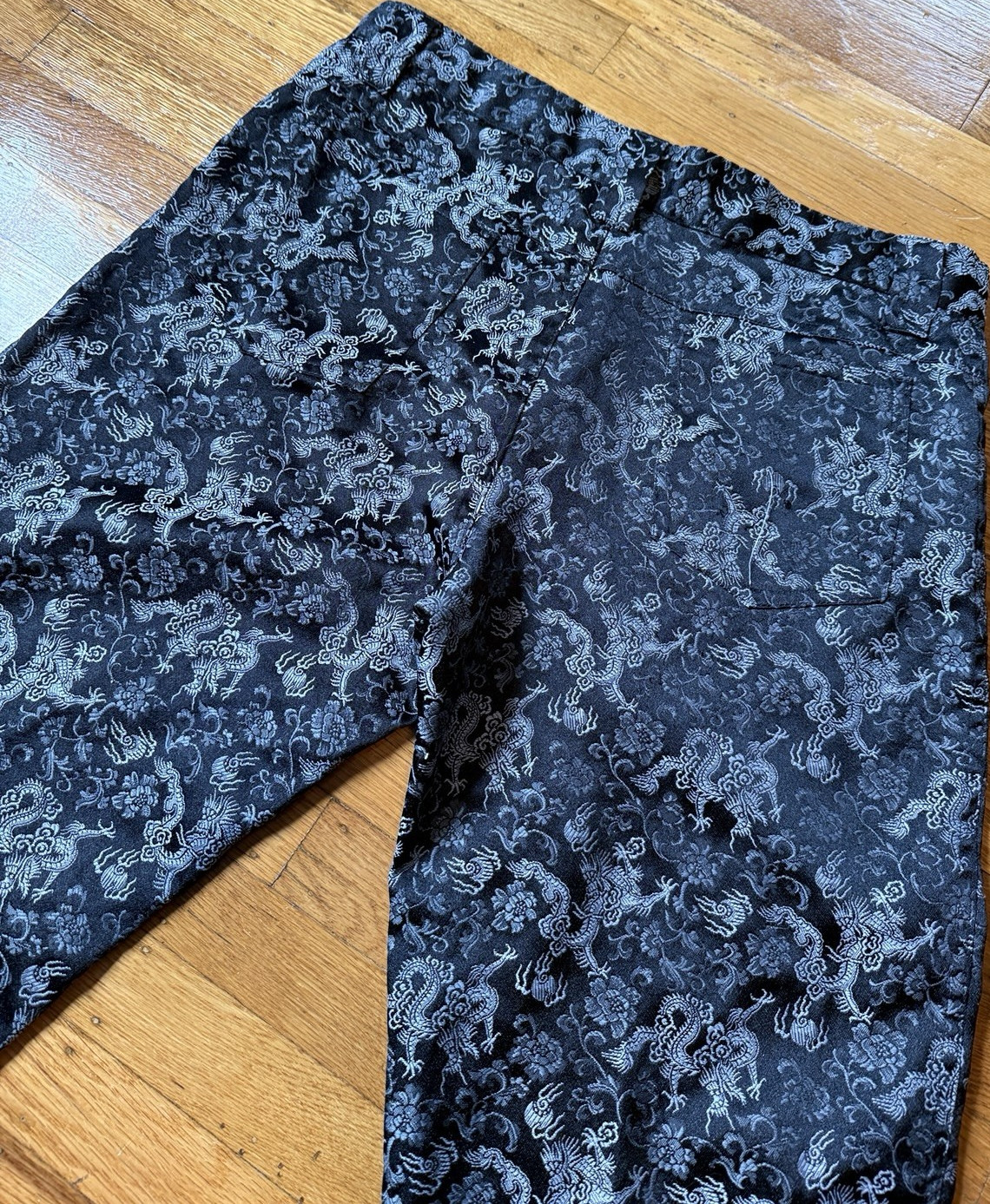 90s Vintage Lip Service Mens Black/Grey Dragon Pants 34 Waist