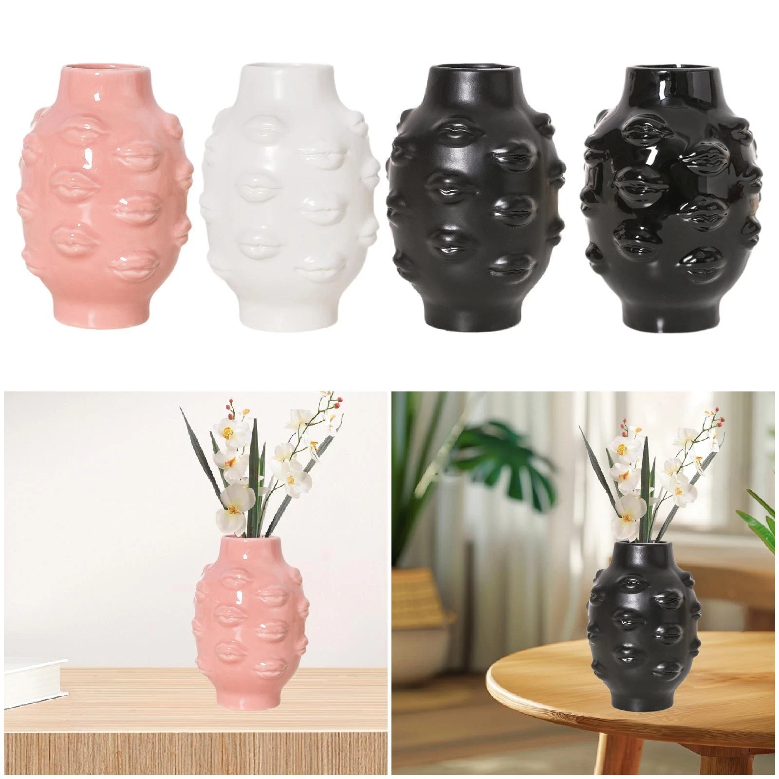 Creative Lips Vase Home Decor Creative Design Flowerpot Modern Minimalist Vase