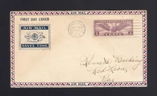 FDC: #C12 1930 5c Winged Globe - ROESSLER Cachet