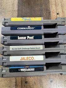 NES Lote 6 Juegos: Super Mario 3, Commando 5 Tornillos, Lunar Pool, Bandai Golf, WWF...