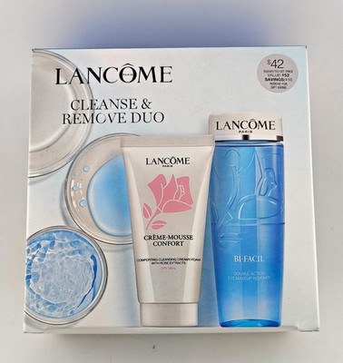 New Lancome Makeup Eye Makeup Remover 4.2oz & Comfort Cleanser 1.7oz
