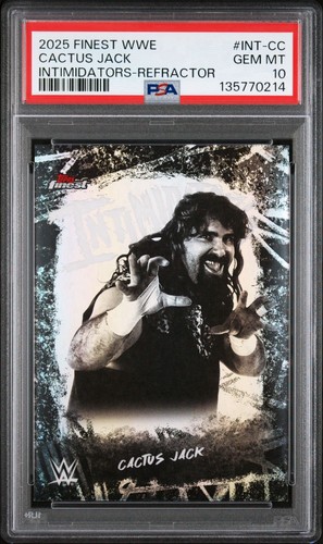 Cactus Jack PSA 10 2025 Topps Finest WWE Intimidators Refractor #INT-CC