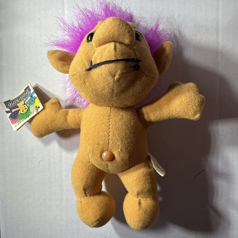 VTG 1991 Troll-kins Plush Green Hair - Tags Attached￼￼ 9” Troll Stuffed Animal￼