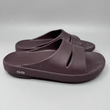 Oofos Ooahh Recovery Slide Sandals Men’s 6 Women’s 8 Slip On Comfort Burgundy