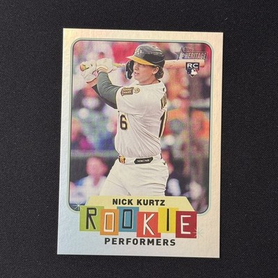 2025 Topps Heritage High Number Nick Kurtz Rookie Performers Holo Foil RC SP 