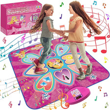 Princess Dance Mat Toys for Girls, Upgraded Electronic Music Dance Game Pad with