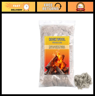 Gas Fireplace Embers - 12 oz Rock Wool for Glowing Gas Logs & Fireplaces - Gray
