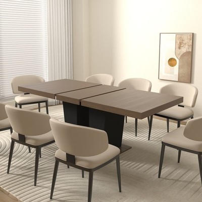 Extendable Wooden Dining Table for 4 10 People Modern Expandable Kitchen Table