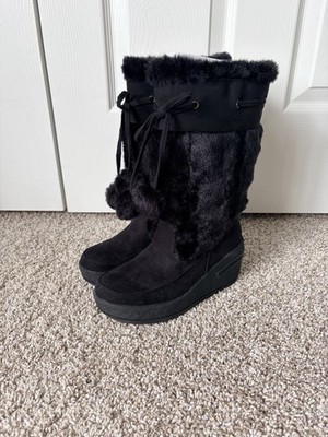 SO Wear It Declare It Snowy Black Boots Size 6.5 Women s