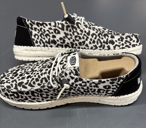 Hey Dude Womens Wendy Leopard Black Loafers. Size 8. NIB. 40735-097 - Picture 2 of 6