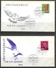 New ListingGermany 1963 Youth Hostel Birds First Day Cover