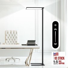 Modern LED Floor Lamp, 10000LM Touch Dimming Standing Lamp, 4000K Full Black