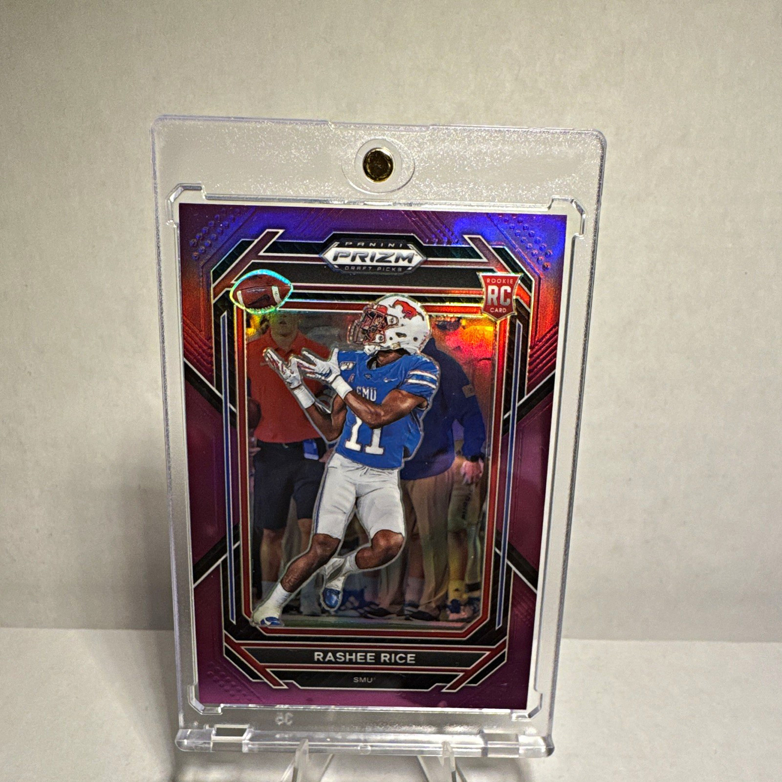 Panini 2023 Prizm Draft Picks Rashee Rice RC #142 SMU Purple Prizm /75