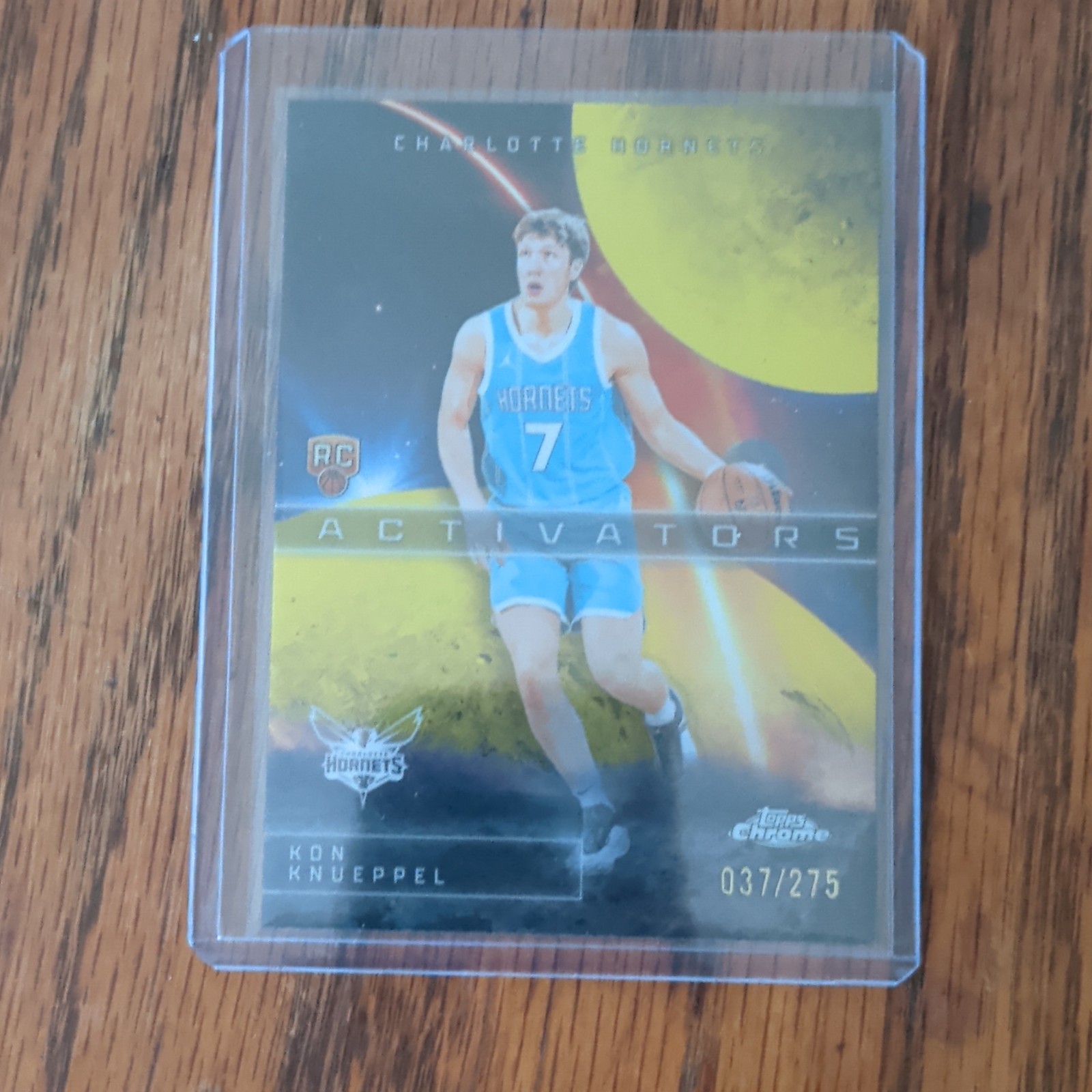 Topps Chrome Activators Kon Knueppel Rookie Yellow Refractor /275 Hornets