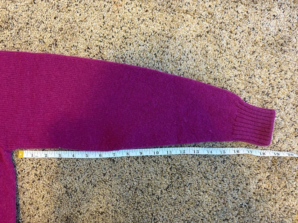 Suéter para mujer Janzen mediano magenta hecho en EE. UU. Probablemente 100 % lana vintage Foto 3 de 4