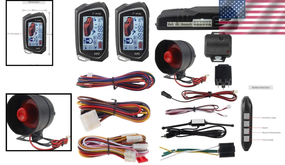 LCD Display Car Alarm System with Turbo Timer & Shock Sensor - Image 2 of 4