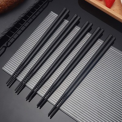 1 Pairs Alloy Chinese Chopsticks Food Japanese Sushi Sticks Reusable Non Slip