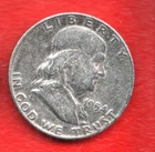 1954 D FRANKLIN HALF DOLLAR 90% SILVER DENVER   .50¢ UNITED STATES AMERICA