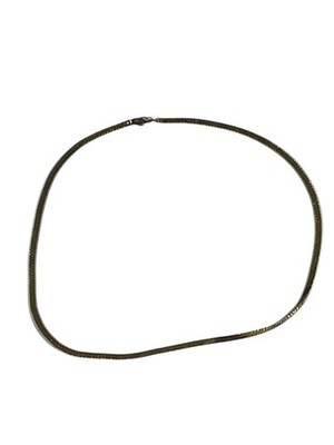 Vintage 20'' Flat Gold Herringbone Chain Necklace - Classic Liquid Gold Style