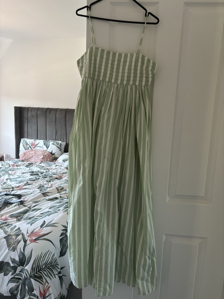 Brand New ASOS Design Green And White Striped Dress - Size 6 | eBay UK