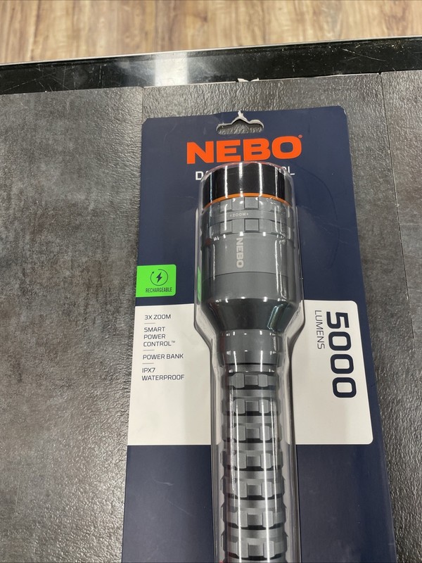 NEBO DaVinci 5000L Lumens Waterproof Flashlight with Power Bank and 3X Zoom