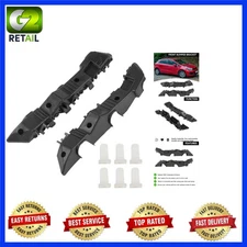 Kia Rio Front Bumper Bracket Installation - 1 Pair, Black Powder Coated Finish