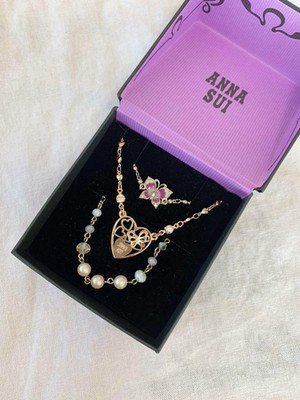 Used ANNA SUI Jewelry Necklace pink 