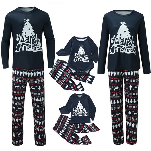 Ensemble pyjamas de Noël famille femmes hommes enfants Noël vêtements de nuit assortis PJs pyjama - Photo 1 sur 17