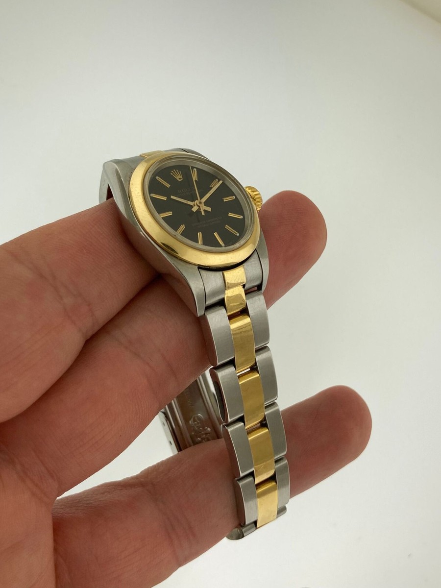 Rolex Ladies 24mm #67183 Oyster Perpetual 18k Yellow Gold