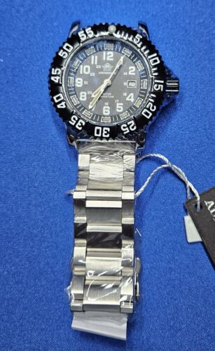 Addiesdive 44MM Luminox Style Steel Silver Watch W/Hardcase Free Shipping USA - Picture 3 of 9