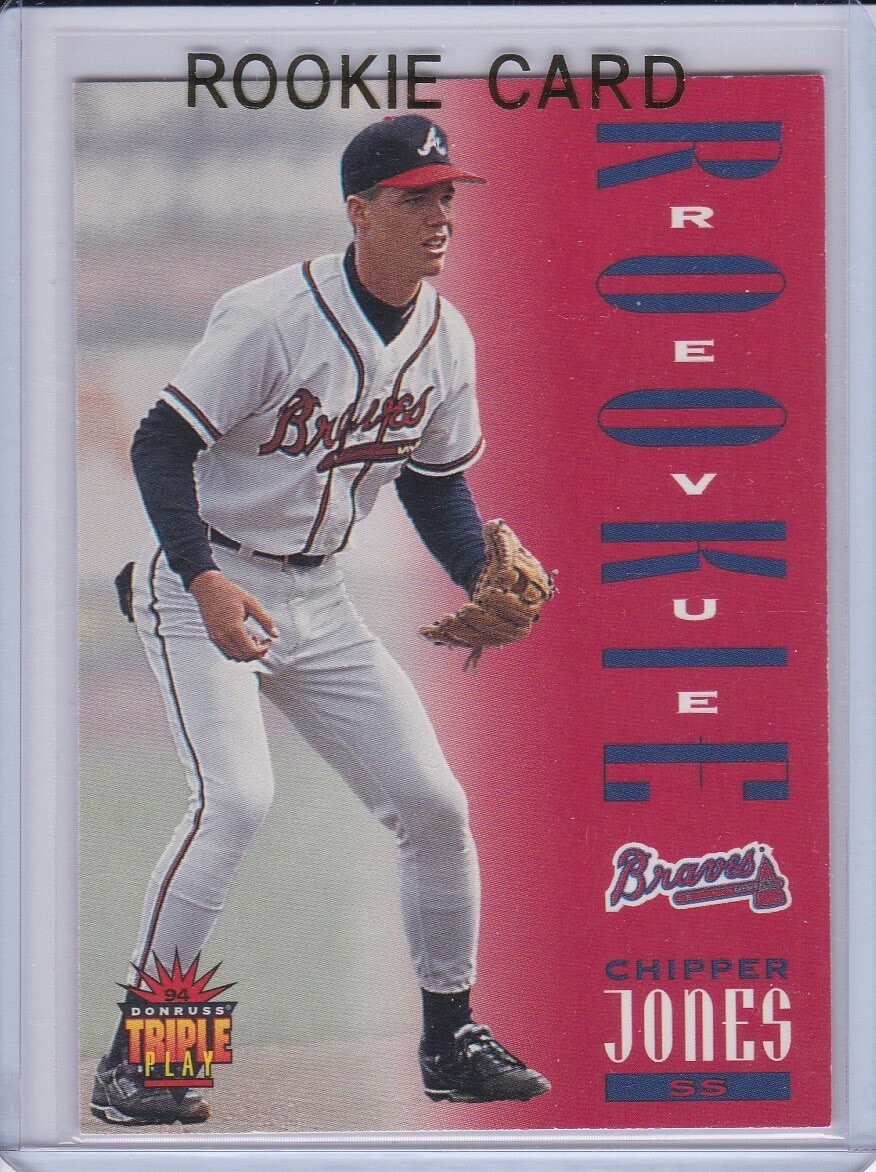 CHIPPER JONES ROOKIE CARD Atlanta Braves Baseball Donruss Triple