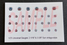 Universal Sun Blue Line Style Gauge Faces For 125 Scale Model Kitsplease Read