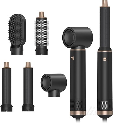 Multihaarstyler 5-in-1 Warmluftbürste Haartrockner mit Lockenstab 1000W 