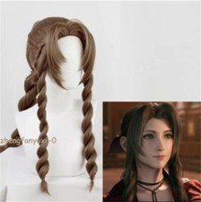 Final Fantasy VII Remake FF7 Aerith Gainsborough COS Long Hair Braid Wig 85cm