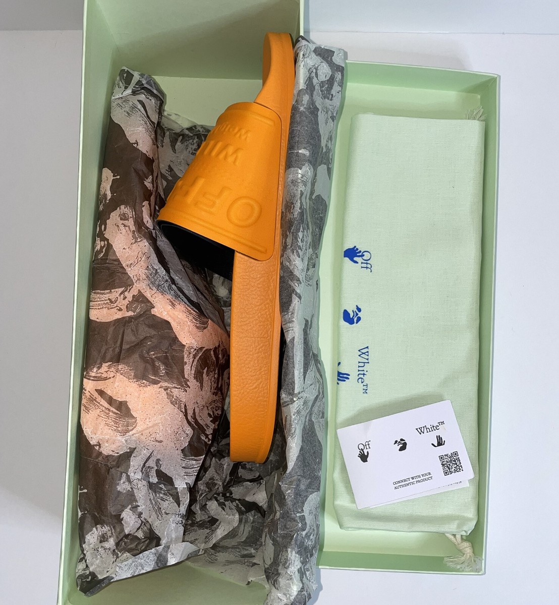 OFF-WHITE LOGO POOL SLIDER SANDALS ORANGE SIZE 41 | eBay display picture 2