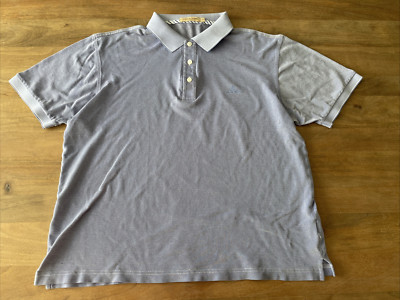 Alfieri & St. John Cotton/Silk/Flax Blend Blue Knit Short Sleeve Polo Size 52