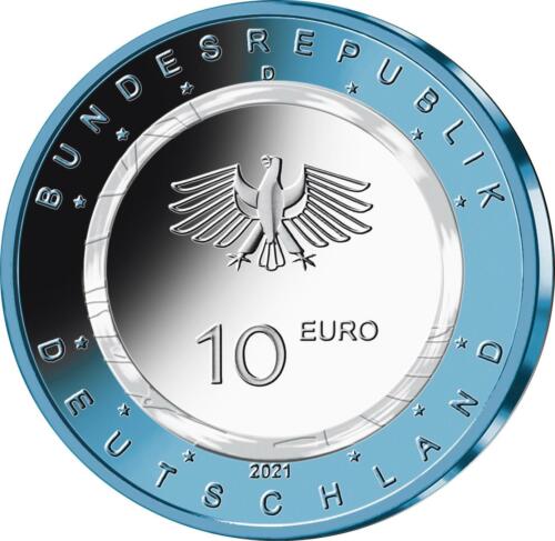 10 Euro Deutschland 2021 bfr Auf dem Wasser Serie Luft bewegt Niob Polymer G - Bild 3 von 3