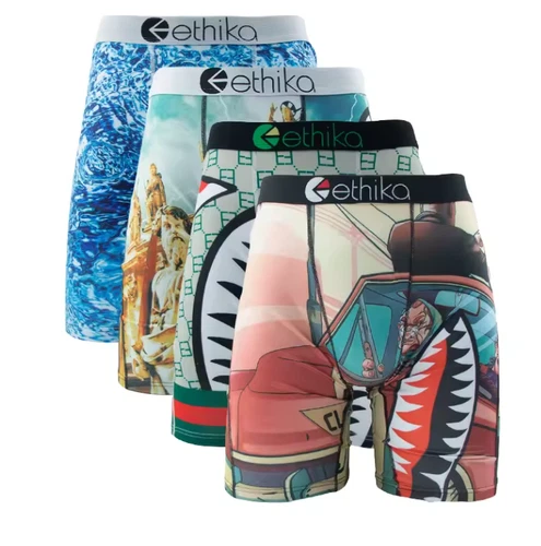 4-pak - Nowe stylowe oddychające Ethika Męskie The Staple Bokserki UK Rozmiar S-3XL - Zdjęcie 4 z 11