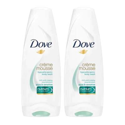 Dove Creme Mousse Hypoallergenic Body Wash (Pure & Sensitive) 400ml (Pack of 2)