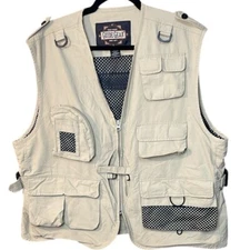 Guide Gear Men's Hunting Fishing Shooting Vest Tan Color Size Large 9 Pockets!