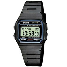 Casio F-91W-1YER 34mm Cassa e Cinturino in Resina Orologio da Polso per Uomo  | Acquisti Online su eBay
